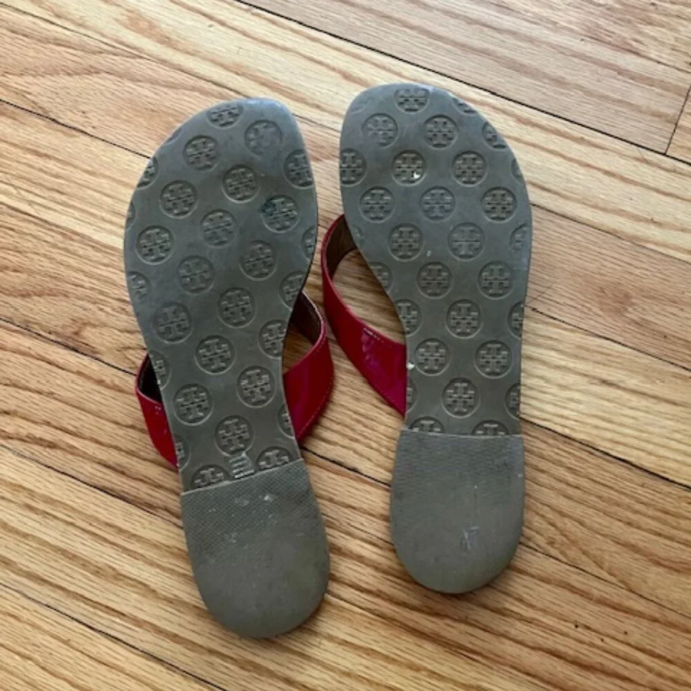 TORY BURCH red patent  THORA sandals,  size 9